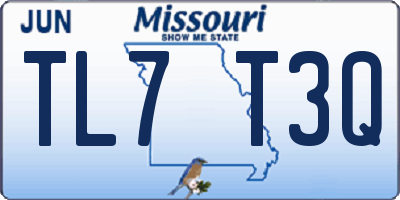MO license plate TL7T3Q