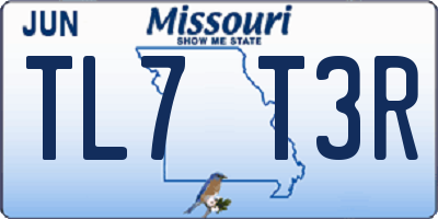 MO license plate TL7T3R