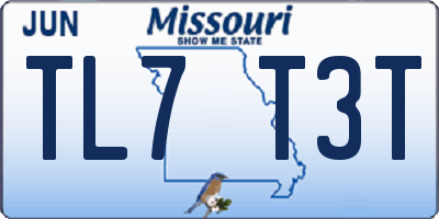 MO license plate TL7T3T