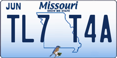MO license plate TL7T4A