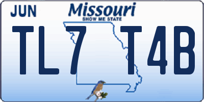 MO license plate TL7T4B