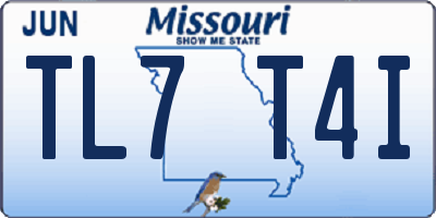 MO license plate TL7T4I