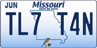 MO license plate TL7T4N