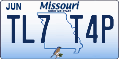 MO license plate TL7T4P