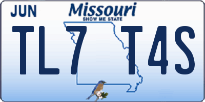 MO license plate TL7T4S