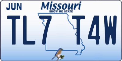 MO license plate TL7T4W