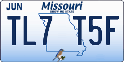 MO license plate TL7T5F