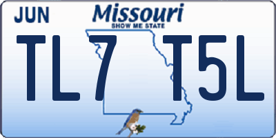MO license plate TL7T5L