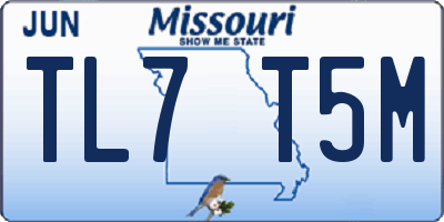 MO license plate TL7T5M
