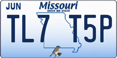 MO license plate TL7T5P