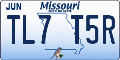 MO license plate TL7T5R