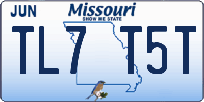 MO license plate TL7T5T
