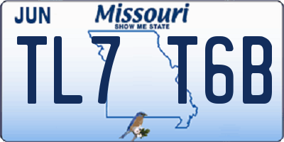 MO license plate TL7T6B