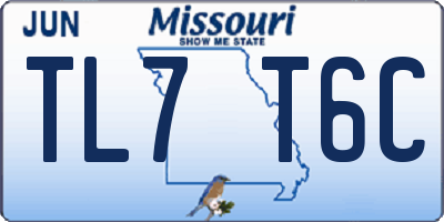 MO license plate TL7T6C