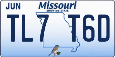 MO license plate TL7T6D