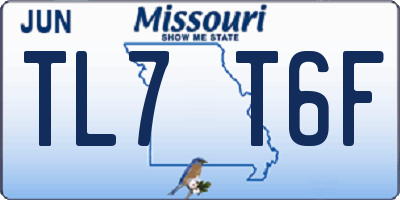 MO license plate TL7T6F