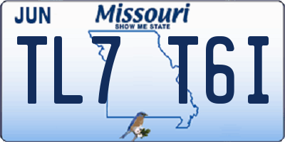 MO license plate TL7T6I