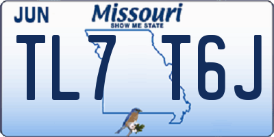 MO license plate TL7T6J