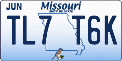 MO license plate TL7T6K