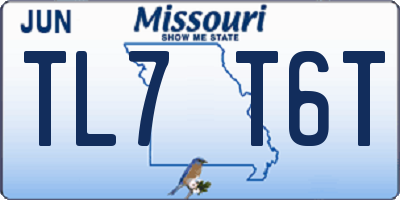 MO license plate TL7T6T