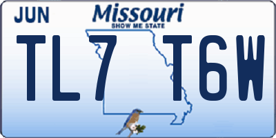 MO license plate TL7T6W