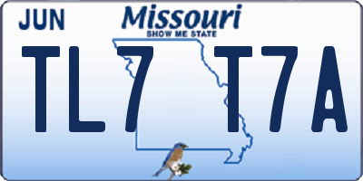 MO license plate TL7T7A