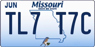 MO license plate TL7T7C