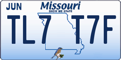 MO license plate TL7T7F