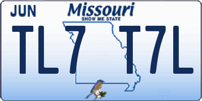 MO license plate TL7T7L