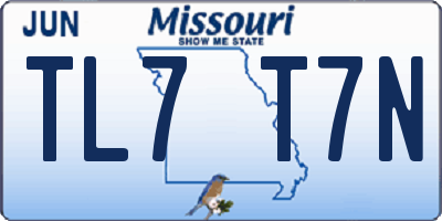 MO license plate TL7T7N