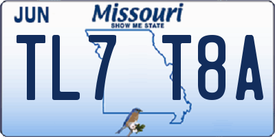 MO license plate TL7T8A