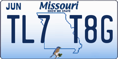 MO license plate TL7T8G