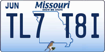 MO license plate TL7T8I