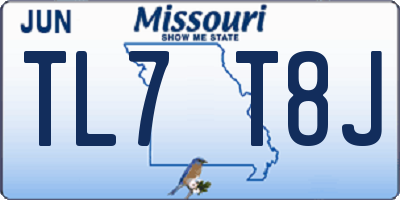 MO license plate TL7T8J