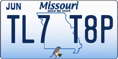 MO license plate TL7T8P