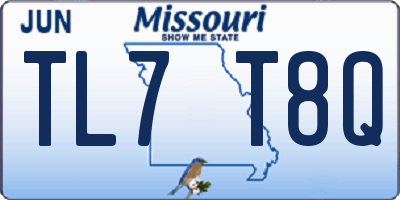 MO license plate TL7T8Q