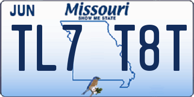 MO license plate TL7T8T