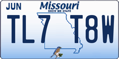 MO license plate TL7T8W