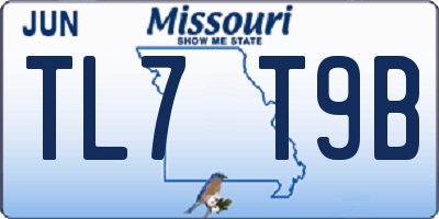 MO license plate TL7T9B