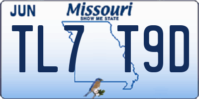 MO license plate TL7T9D