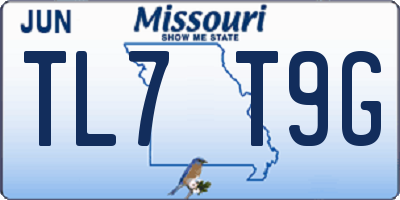 MO license plate TL7T9G