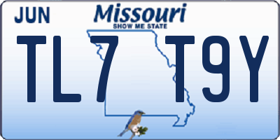 MO license plate TL7T9Y