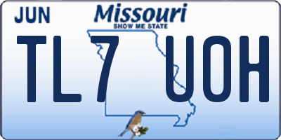 MO license plate TL7U0H