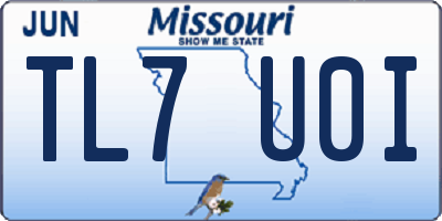 MO license plate TL7U0I