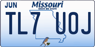 MO license plate TL7U0J
