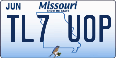 MO license plate TL7U0P
