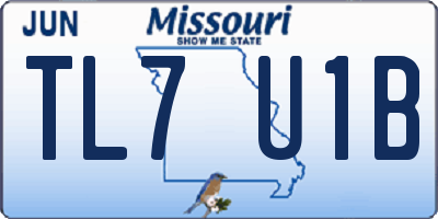 MO license plate TL7U1B