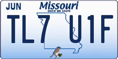 MO license plate TL7U1F