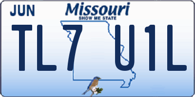 MO license plate TL7U1L