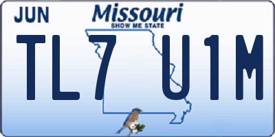 MO license plate TL7U1M